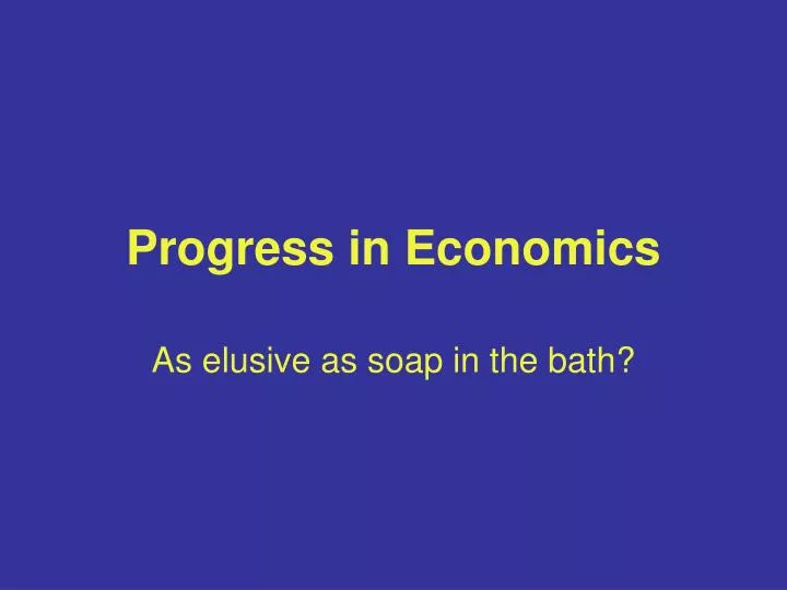 progress in economics