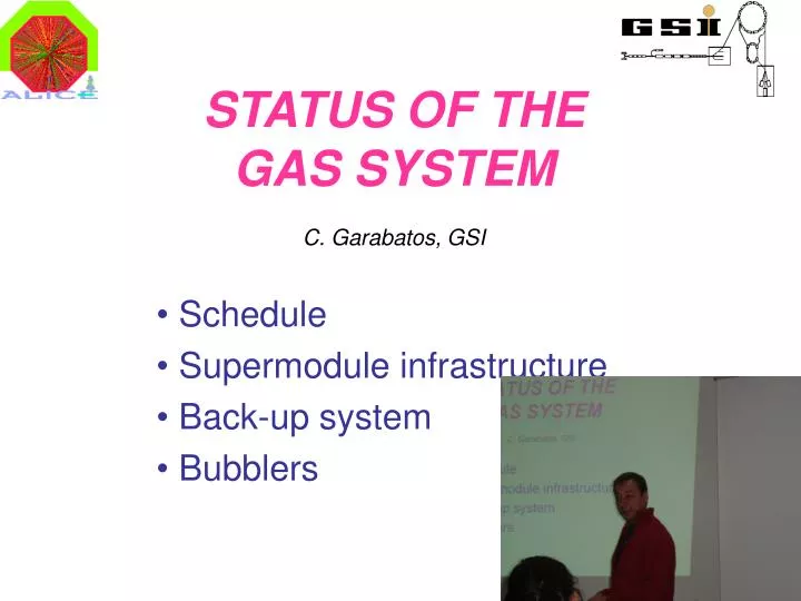 status of the gas system c garabatos gsi
