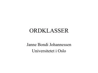 ordklasser