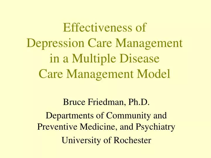 effectiveness of depression care management in a multiple disease care management model