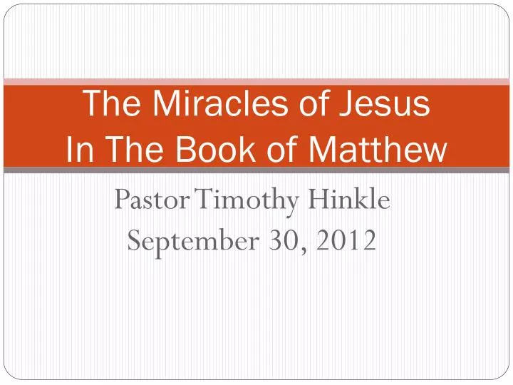 the miracles of jesus in the book of matthew