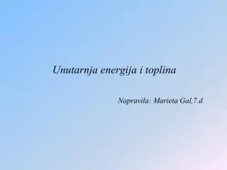 unutarnja energija i toplina