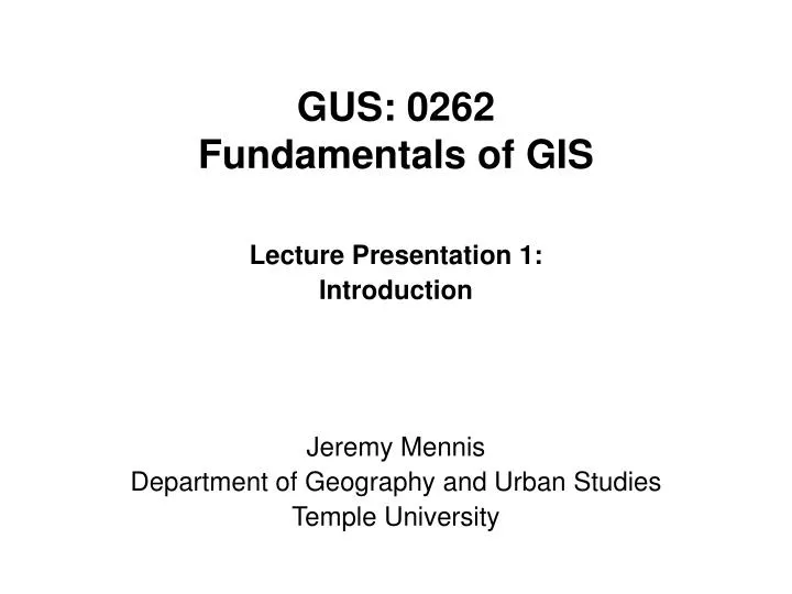gus 0262 fundamentals of gis