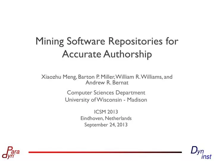 mining software repositories for accurate authorship