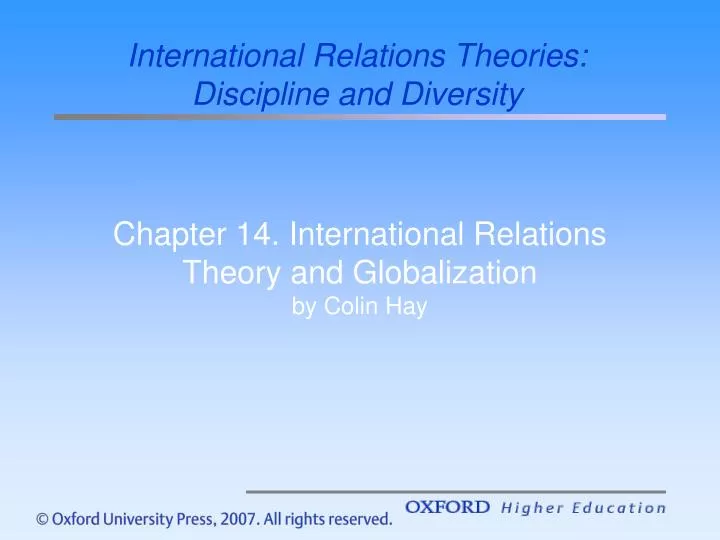 chapter 14 international relations theory and globalization by colin hay