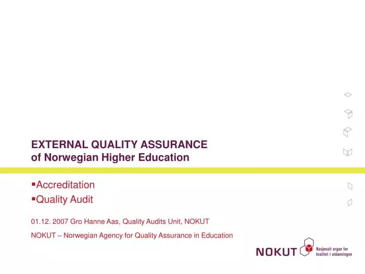 external quality assurance of norwegian higher education