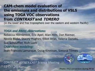 CAM-chem model evaluation of the emissions and distributions of VSLS using TOGA VOC observations