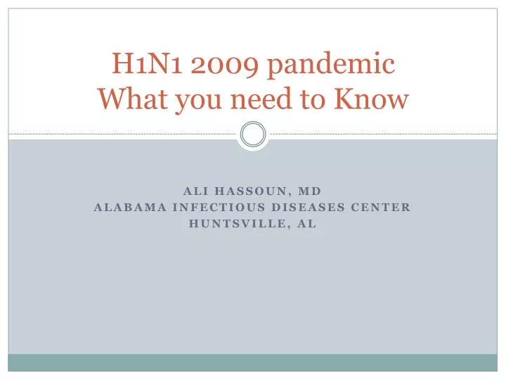h1n1 2009 pandemic what you need to know