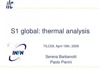S1 global: thermal analysis