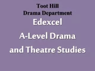 Toot Hill Drama Department