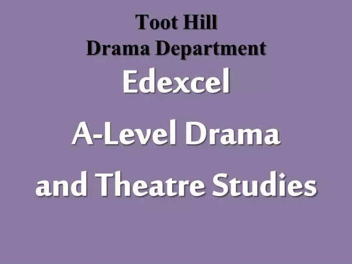 toot hill drama department