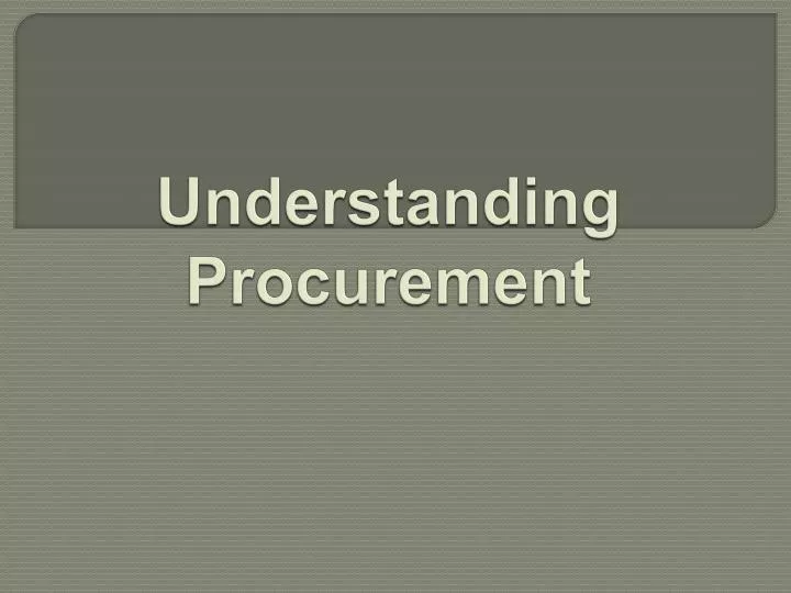 understanding procurement