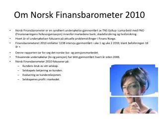 om norsk finansbarometer 2010