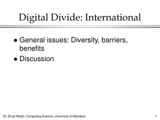 Digital Divide: International