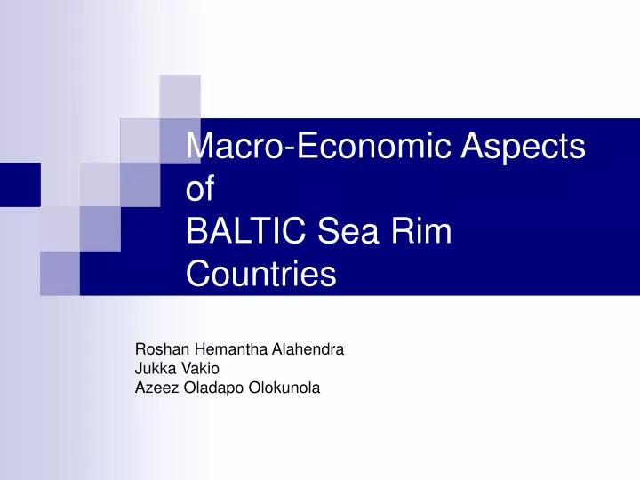 macro economic aspects of baltic sea rim countries
