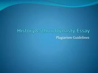 History8: Zhou Dynasty Essay