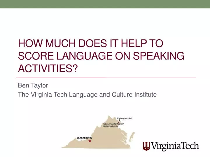 how much does it help to score language on speaking activities