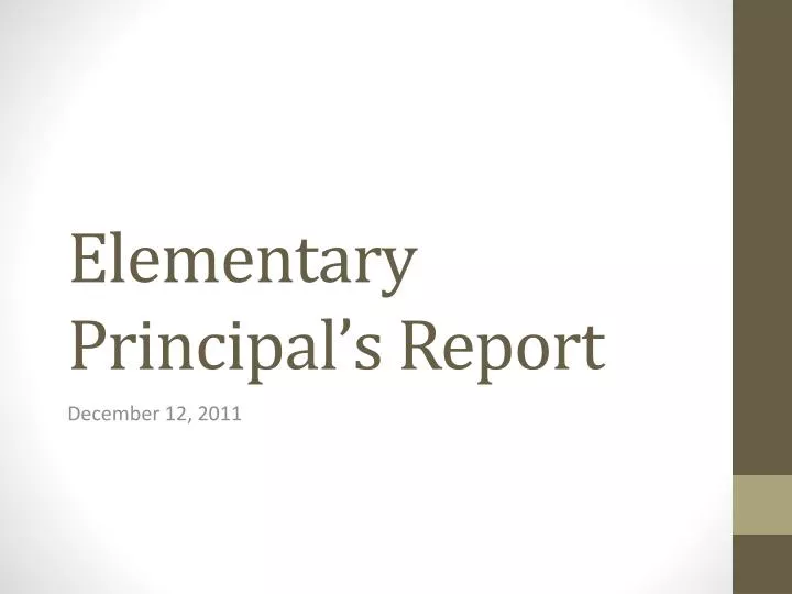elementary principal s report