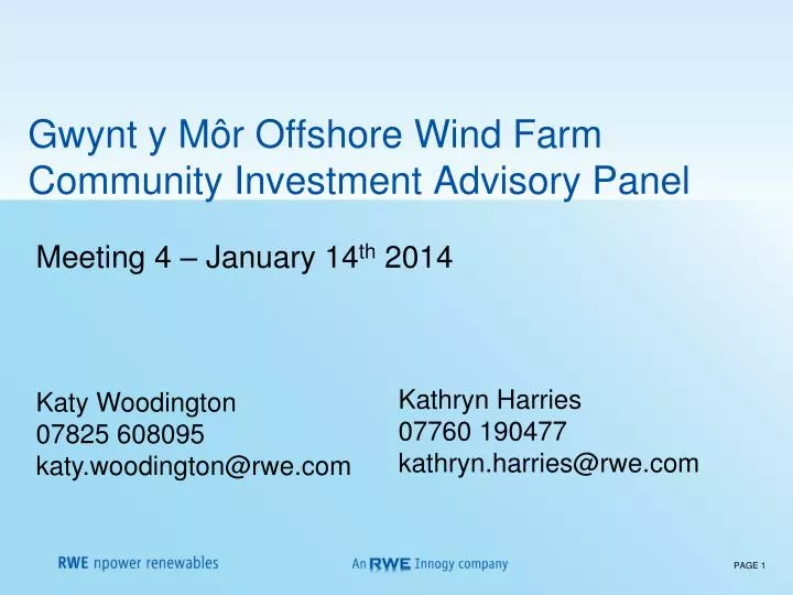 gwynt y m r offshore wind farm community investment advisory panel