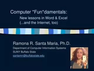 Computer *Fun*damentals: New lessons in Word &amp; Excel 	(...and the Internet, too)