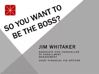 So you want to be the boss?