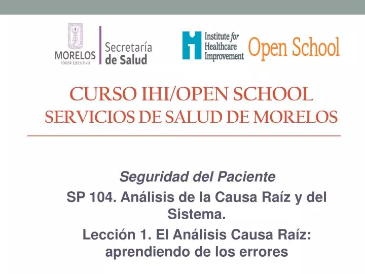 curso ihi open school servicios de salud de morelos