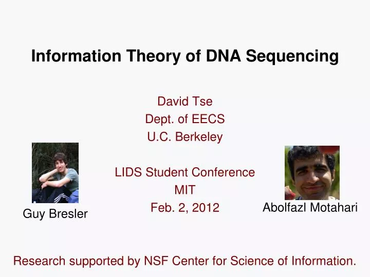 information theory of dna sequencing