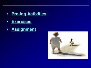 Pre-ing Activities Exercises Assignment