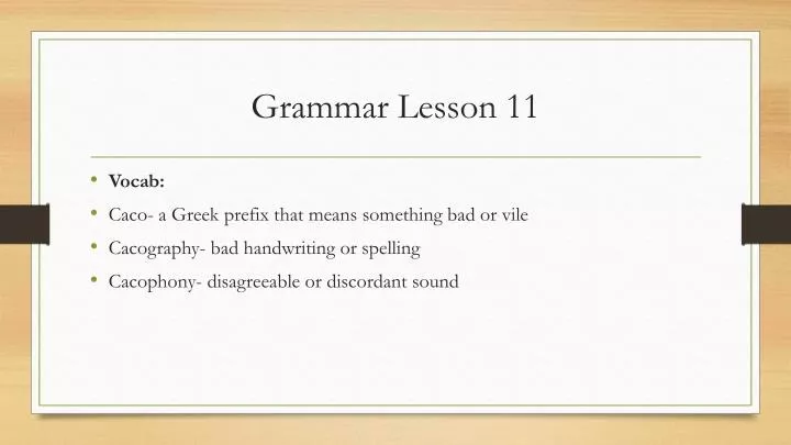 grammar lesson 11