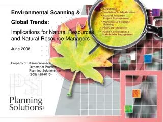 Environmental Scanning &amp; Global Trends: