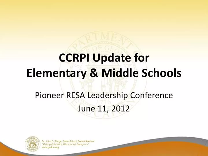 ccrpi update for elementary middle schools