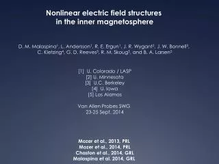 Nonlinear electric field structures in the inner magnetosphere
