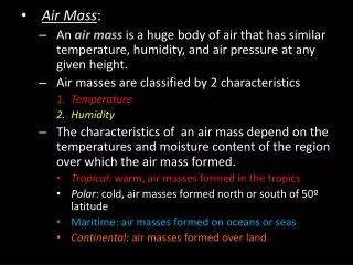 Air Mass :
