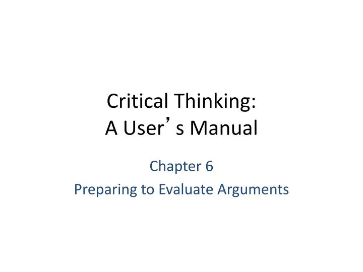 critical thinking manual