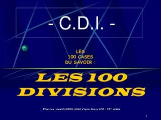 les 100 cases du savoir les 100 divisions