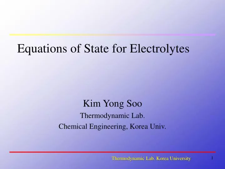 equations of state for electrolytes