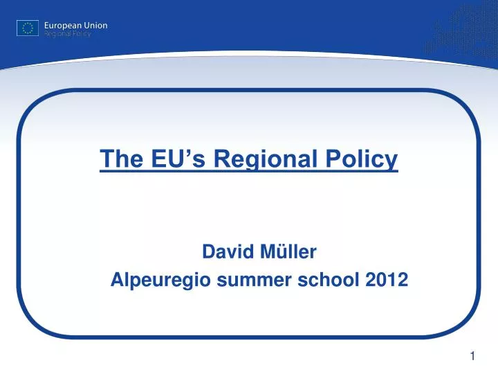 the eu s regional policy