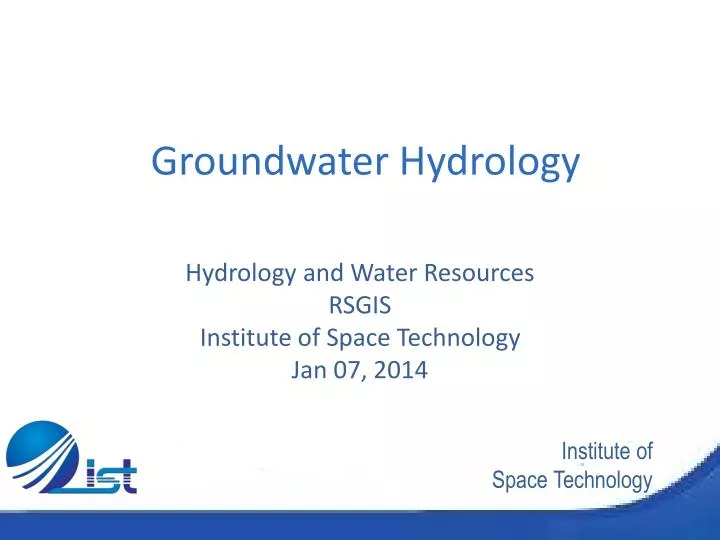 groundwater hydrology
