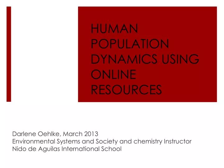 human population dynamics using online resources