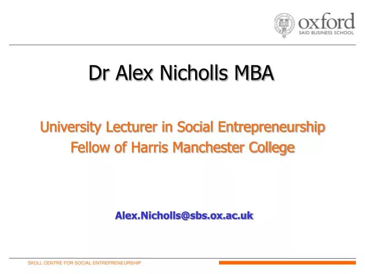 dr alex nicholls mba