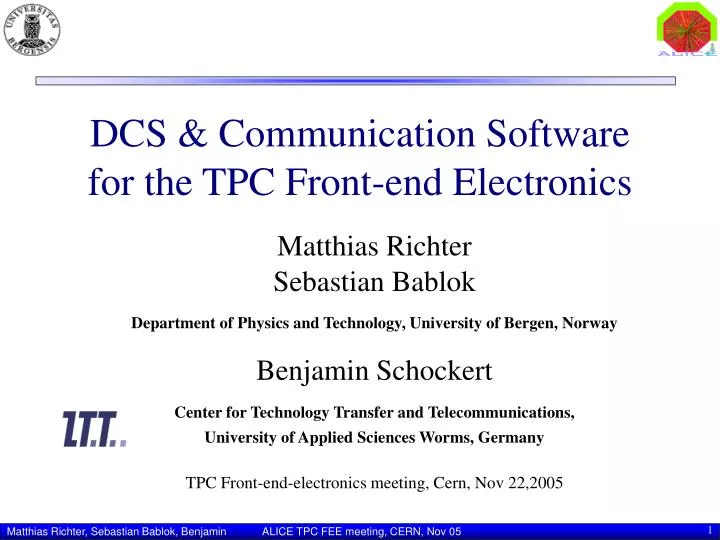 dcs communication software for the tpc front end electronics