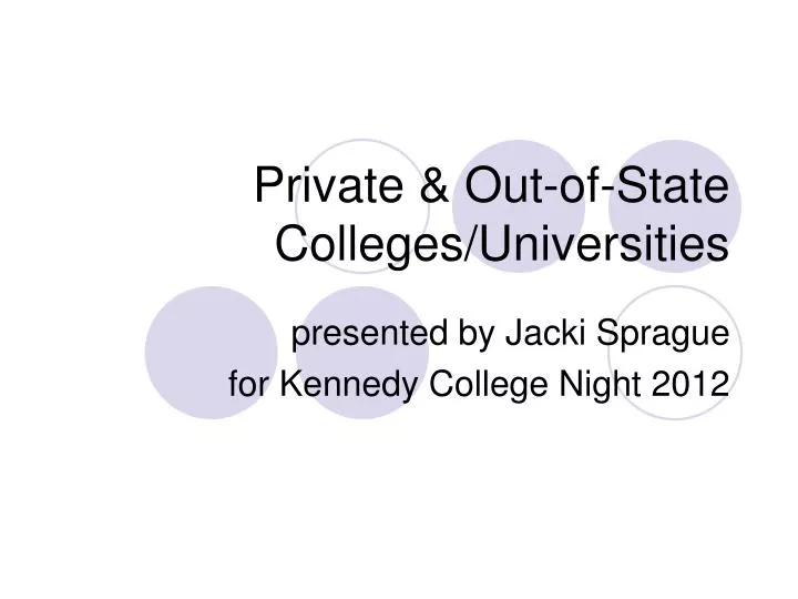 private out of state colleges universities