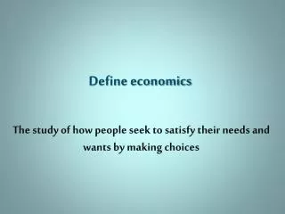 Define economics