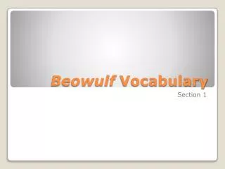 Beowulf Vocabulary