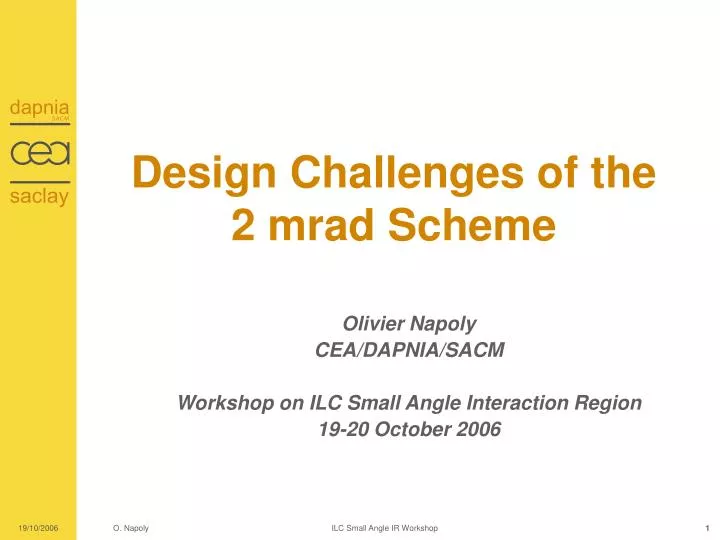 design challenges of the 2 mrad scheme