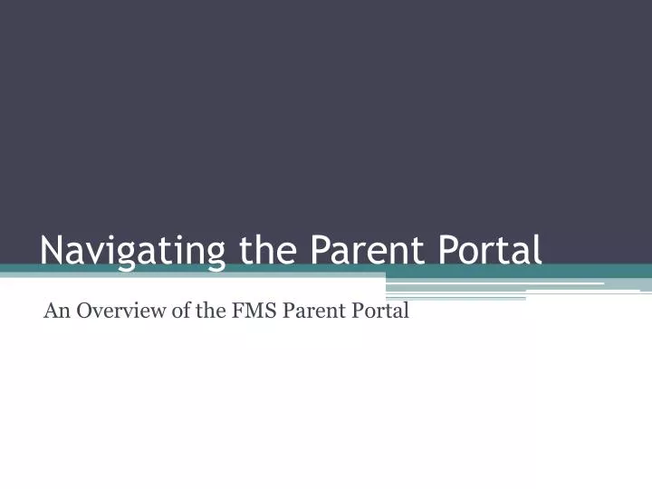 navigating the parent portal