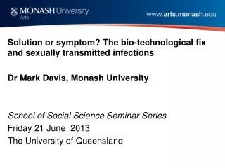 Solution or symptom? The bio-technological fix and sexually transmitted infections