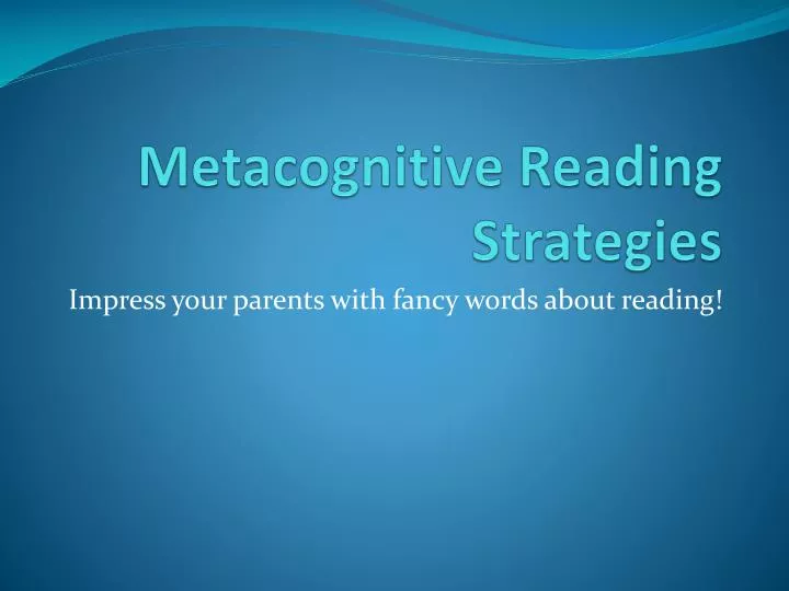 metacognitive reading strategies