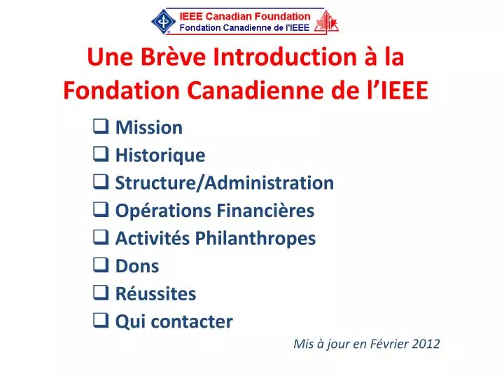 une br ve introduction la fondation canadienne de l ieee