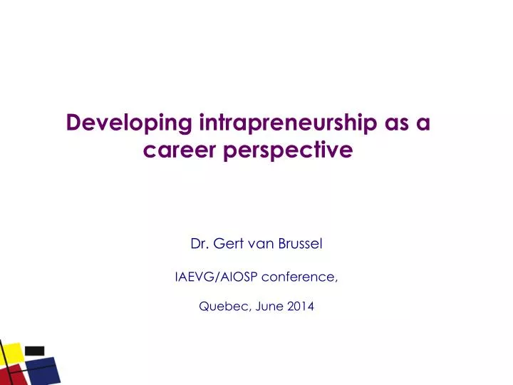 developing intrapreneurship as a career perspective